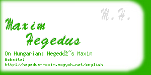 maxim hegedus business card